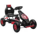 Kart � p�dales pour enfant homcom go - kart si�ge r�glable 3 positions frein � main pneus antid�rapant ...