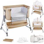 Kedia berceau de cododo pour b�b� 2 en 1 r�glable en hauteur 4 roulettes avec freinstissu en lin avec ...