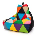 Keiko patchwork pouf ext�rieur imperm�able bille polystyr�ne fauteuil relax salon d�coration m 100x80x85 ...