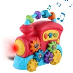 Kenlumo jouet musical enfant jouet train musical rougemusique rotatif jouet sensorielavec musique