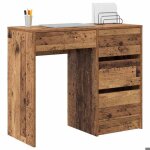 Kenneth@ bureau - 1 personne - table dordinateur - bois ancien 90x375x75 cm - bois ding�nierie ll1058 ...