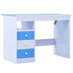 Kenneth@ bureau - 1 personne - table dordinateur - pour enfants inclinable - bleu et blanc ll93
