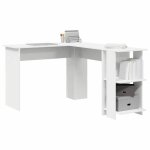 Kenneth@ bureau dangle - 1 personne - table dordinateur - avec rangement - blanc 140x113. 5x75 cm - ll1108 ...