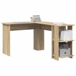 Kenneth@ bureau dangle - 1 personne - table dordinateur - avec rangement - chne sonoma 140x113. 5x75 ...