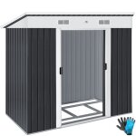 Kesser abri de jardin cabanon en mtal 3. 4m 195x118x182cm avec fondation kit dancrage 2x porte coulissante ...