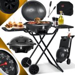 Kesser barbecue lectrique sur pied max. 2400 watt avec couvercle couverture thermomtre et pince  ...