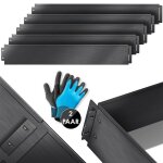 Kesser� bordure de jardin m�tal barri�re pelouse + gants 10m 100x14cm bordure de parterre m�tallique ...