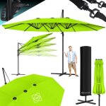 Kesser� parasol d�port� de jardin double 46x27m en aluminium �vec housse et manivelle et support protection ...