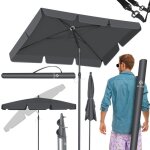 Kesser® parasol de jardin 200x125cm en aluminium rectangulaire 45° inclinable ávec housse et support ... Kesser® parasol de jardin 200x125cm en aluminium rectangulaire 45° inclinable ávec housse et support ...
