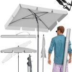 Kesser® parasol de jardin 200x125cm en aluminium rectangulaire 45° inclinable ávec housse et support ... Kesser® parasol de jardin 200x125cm en aluminium rectangulaire 45° inclinable ávec housse et support ...