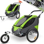 Kesser� remorque v�lo pour 2 enfants cruiser poussette ceinture de s�curit� 5 points 360� roues jogger ...