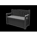 Banc de jardin eden avec coffre en rsine 265l - anthracite - keter