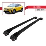 Pour kia stonic 2020 - 2024 barres de toit ace - 1 railing porte - bagages de voiture / noir