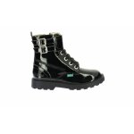 Bottines cuir kickers kick blush - noir brillant