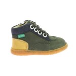 Kickers bottillons kickiconic kaki jaune