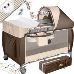 Lit parapluie b�b� pliable - kidiz - 3 en 1 - matelas � langer int�gr� - moustiquaire - jouets apaisants ...
