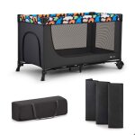 Kinderkraft lit parapluie 2 en 1 joy 2 lit b�b� pliage rapide sac de transport inclus happy - shapes