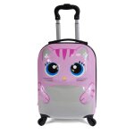 Kinston valise cabine  roulettes pour enfants bagages  motifs animaux : chat rose