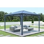 Kiosque de jardin - cazeboo - grace - 400 x 300 cm - gris anthracite - toit polycarbonate