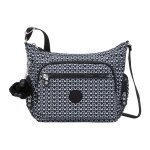 Kipling sac  paule bandoulire basic print gabbie s crossbody s signature print bleu fonc blanc pour ...
