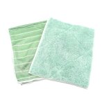Kit de 1 chiffon microfibres en bambou et 1 lavette double face en bambou lavable pour tout nettoyer ...