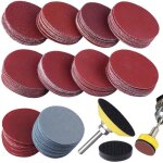 Kit de 100 disques abrasifs de 2 pouces pour ponceuse  arbre y compris 1 / 4 pouce et meuleuse