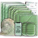 Kit 11 chiffons bambou microfibres xxl ponges lavables + sac offerts qualit premium lavettes