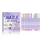 Kit de 12 stylos � ongles stylos gel waterproof � s�chage rapide pour nail art dessin peinture pointillisme ...
