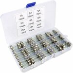 Kit de 126 fusibles en verre 6 x 30 mm coup rapide pour voiture assortis 1a 25a couleurs multiples largeight ...