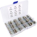 Kit de 126 fusibles en verre - assortiment pour voiture avec 6x30 mm comprenant plusieurs intensits
