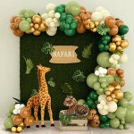 Kit de 127 pi�ces pour arche de ballons ballons vert sauge et marron d�corations pour anniversaire f�te ...