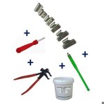 Kit 150 plombs masses d?equilibrage  frapper jante alu 5 - 30g + tire valve + dmonte obus + graisse ...