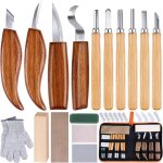 Kit de 17 outils de sculpture sur bois professionnels - ciseaux  graver & gouges - manche carr antidrapant ...