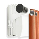 Kit de 2 supports blancs pour tringle  rideaux sans perage spcial coffre de volet roulant