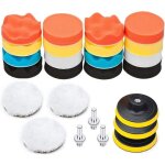 Kit de 25 tampons de polissage 76 cm ponges de polissage avec adaptateur pour perceuse m10 polisseuse ...