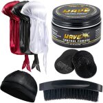 Kit 360 wave homme : pommade tenue forte bonnets satin brosse tampons lavage facile anti - frisottis ...
