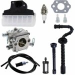 Kit 4 en 1: carburateur + filtre air + bougie + tuyau pour tron�onneuse stihl ms210 / 025