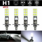 Kit de 4 ampoules de phares � led blanches h1 6000k pour feux de brouillard et de conduite 12v - 24v