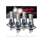 Kit de 4 ampoules de phares led h7 feux de croisement et de route 120 w 60�000 lm ultra - lumineuses ...