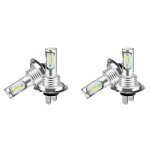 Kit de 4 ampoules de phares led h7 feux de croisement et de route 6 000 k 220 w 60 000 lm blanc ultra ...