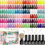 Kit 42pcs vernis semi - permanent 36 couleurs base / top coat matte paillet� dor� rouge jaune pourpre ...