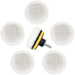 Kit de 6 tampons de polissage en laine pour perceuse de 76 cm disques de polissage et adaptateur pour ...