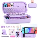 Kit accessoires nintendo switch 19 en 1 ? �tui de transport violet clair