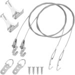 Kit accrochage cadre photo r�glable en acier inoxydable fil suspension 2m crochet moulure charge 40kg ...
