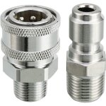 Kit adaptateur 3 / 8 connexion rapide m�le / femelle pour nettoyeur haute pression 5000 psi - laiton