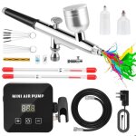 Kit arographe double action 25 psi et accessoires avec compresseur portable kit arographe double action ...