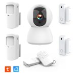 Kit d?alarme intrieure connect etendu volutif avec camra ip pt 4mp avec sirne intgre 90 db