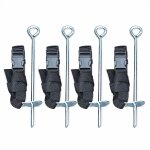 Kit dancrage pour trampoline - 4 sardines de fixation et sangles - compatible toutes tailles