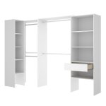 Kit armoire dressing dangle extensible en bois mélaminé coloris blanc - longueur 198 - 248 x profondeur ... Kit armoire dressing dangle extensible en bois mélaminé coloris blanc - longueur 198 - 248 x profondeur ...