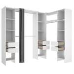 Kit armoire dressing dangle extensible en bois m�lamin� blanc - longueur 164 - 234 x profondeur 141 x ...